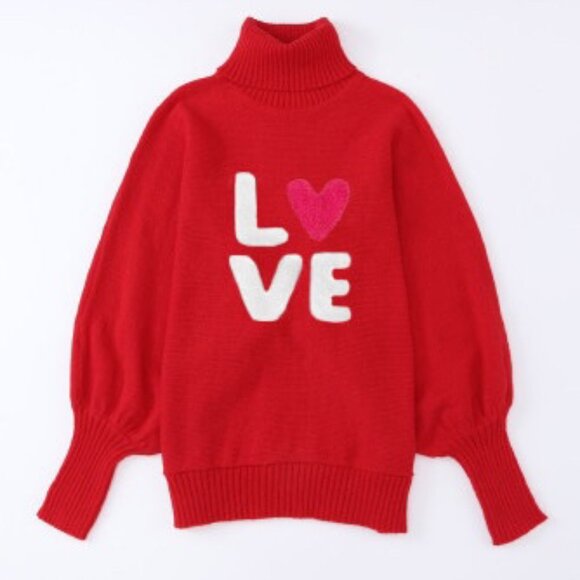 💕 Valentine's Day LOVE Heart Turtleneck Sweater💕 - Picture 3 of 5